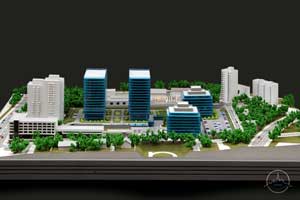 Градостроительный макет эскизного проекта застройки квартала вдоль ул. Васильковская. Масштаб 1:500