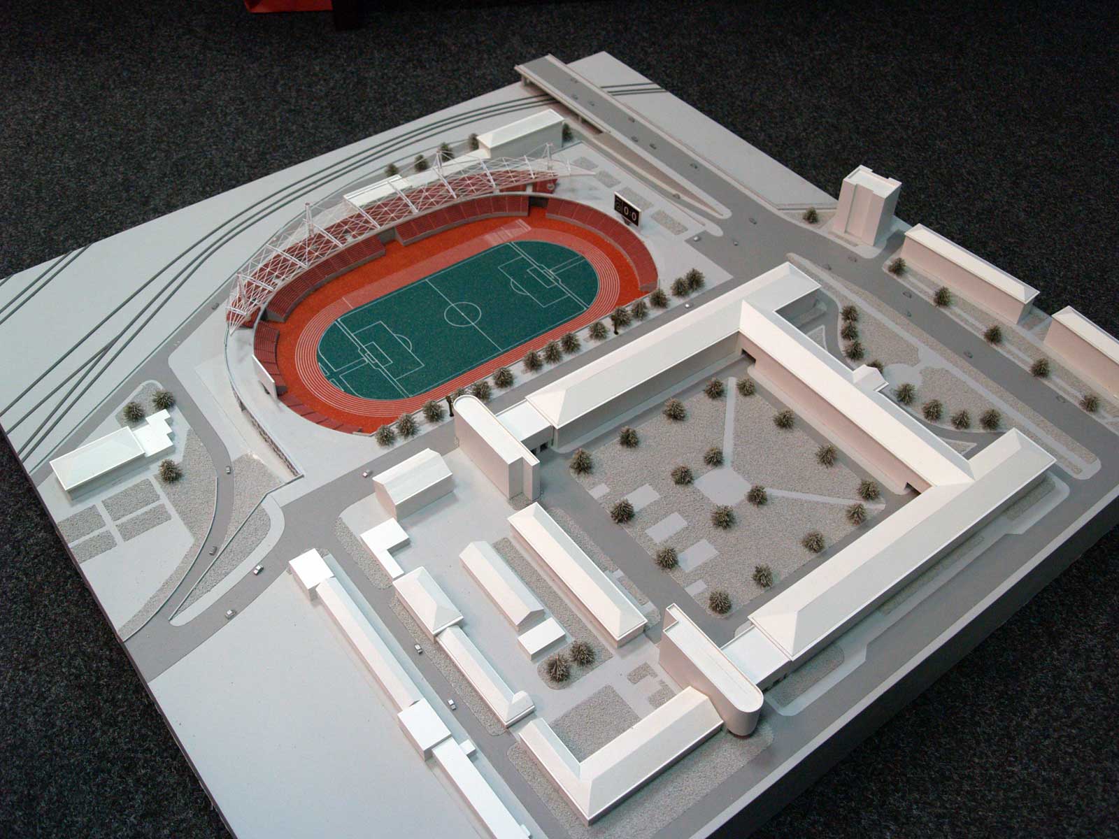 Макет реконструкции стадиона центрального спортивного клуба. На территории Министерства обороны Украины.