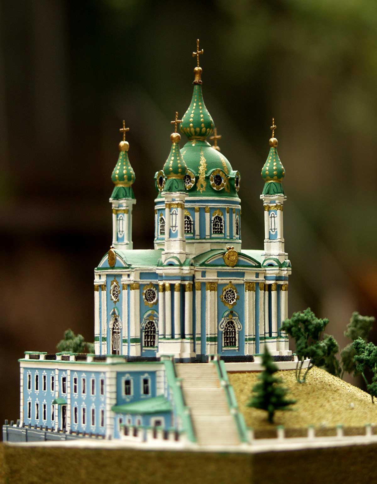 Макет Андреевской церкви. Масштаб 1:500.