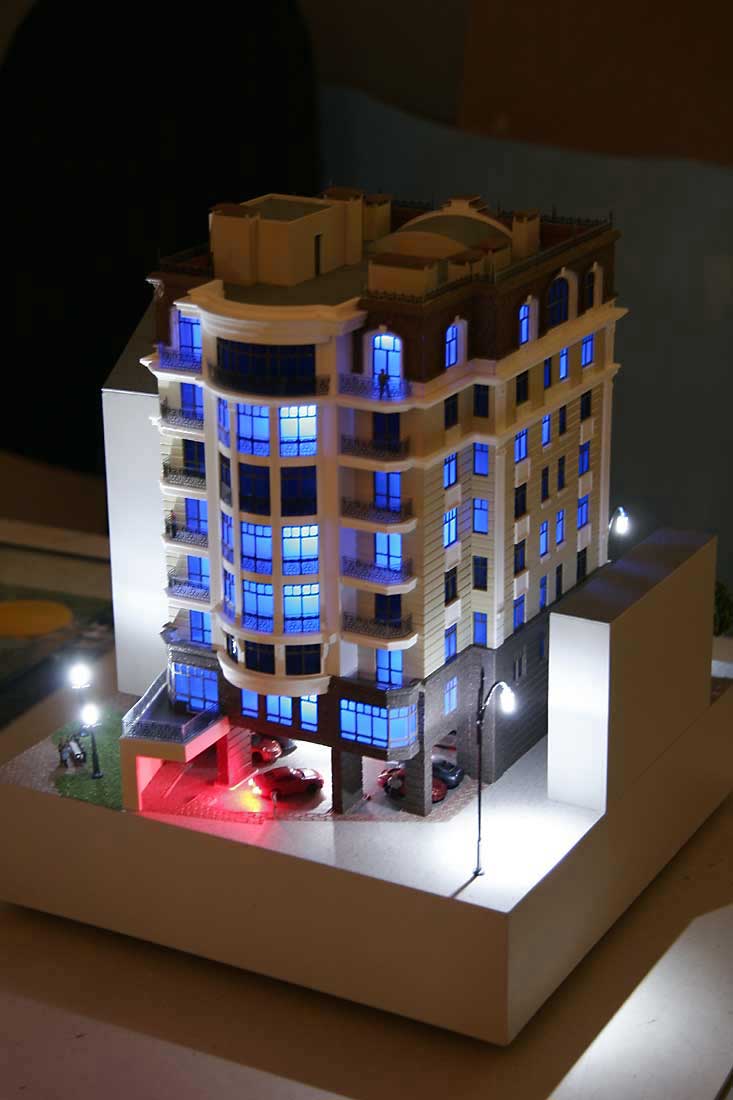 Модель житлового будинку в місті Києві.
