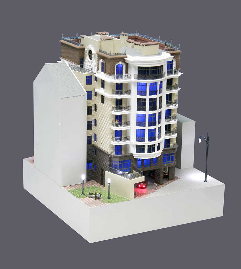 Модель житлового будинку в місті Києві.