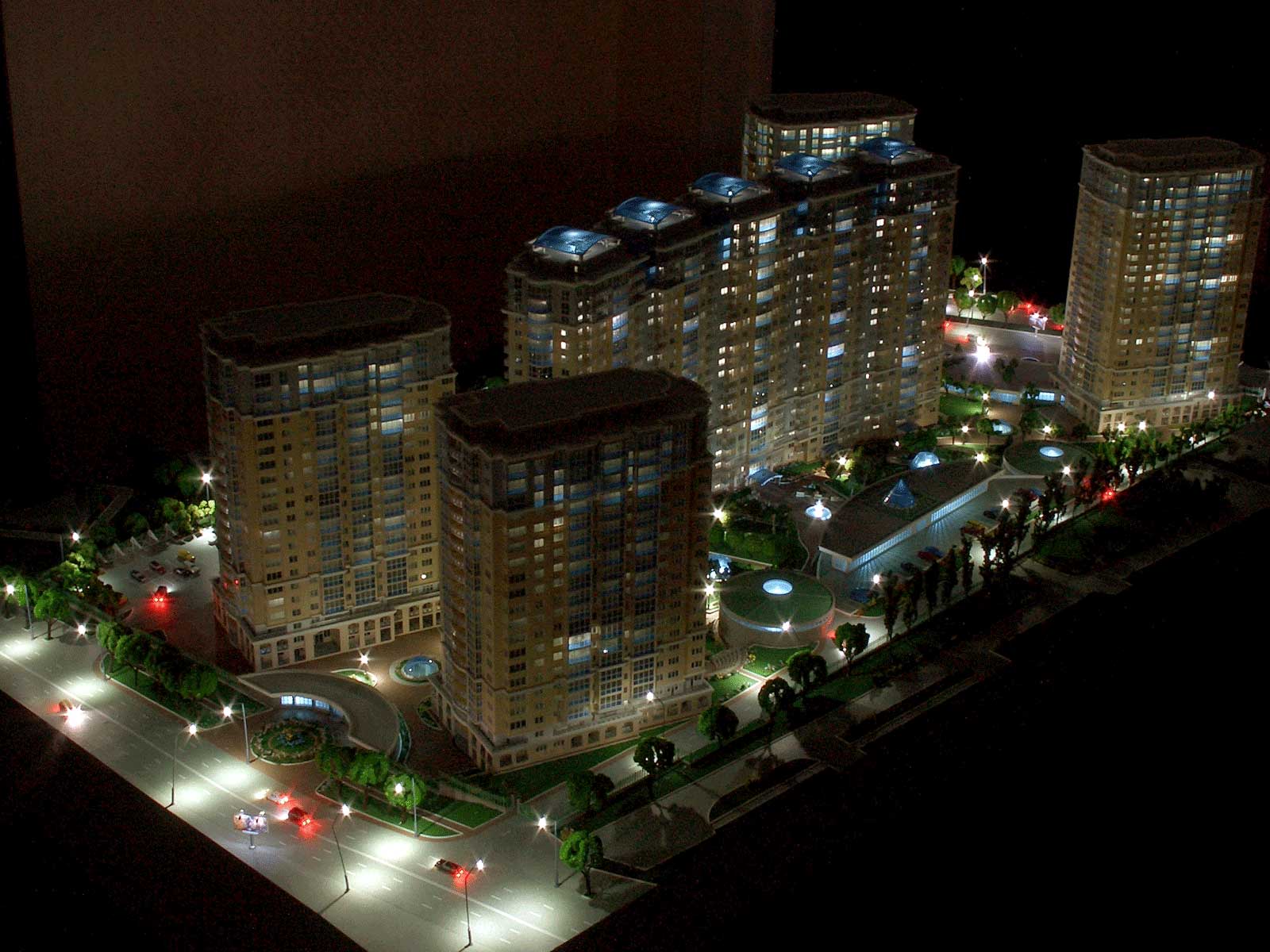 Модель житлового комплексу на проспекті 40-річчя Жовтня в Києві.